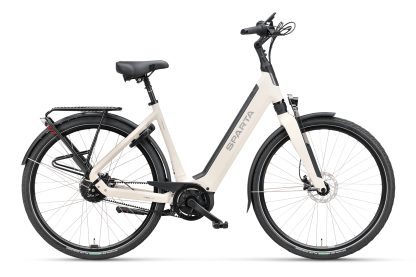Hvid a-SHINE ENERGI Sparta e-bike med integreret batteri og lav indstigning 