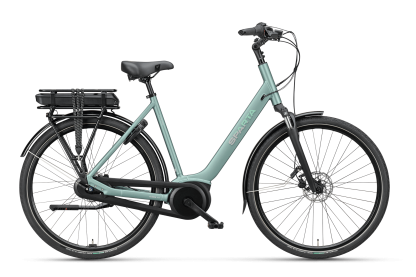 Mintgrøn Sparta a-LANE ENERGY elcykel med bagagebærerbatteri og lav indstigning 